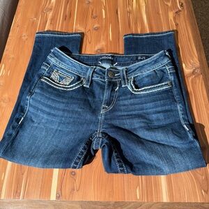 Vigoss Blue Skinny Capri Jeans with Classic Contrast Stitching Size:4